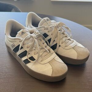 Adidas Cream and Black Casual Sneakers